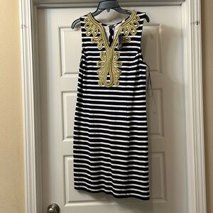 NWT size large crown and Ivy navy and white dress